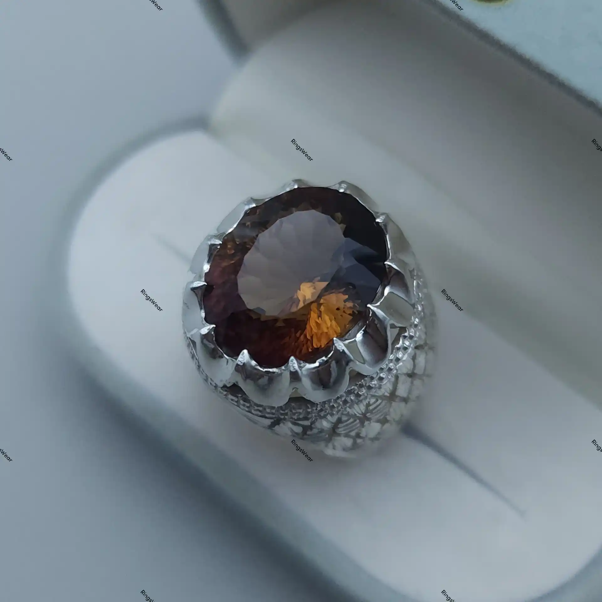 Natural Imperial Topaz Ring Oval Genuine Stone In Carved 925 Silver 1 Natural Imperial Topaz Ring