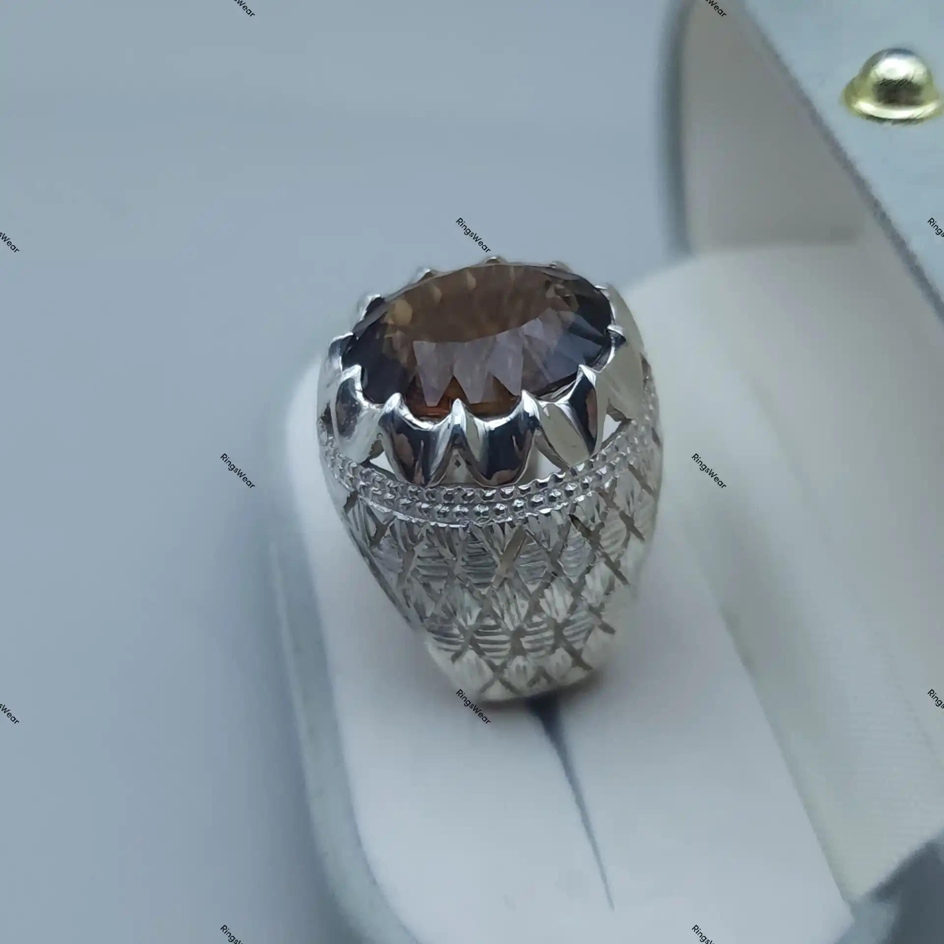 Natural Imperial Topaz Ring Oval Genuine Stone In Carved 925 Silver 7 Natural Imperial Topaz Ring Oval Genuine Stone In Carved 925 Silver - Image 7