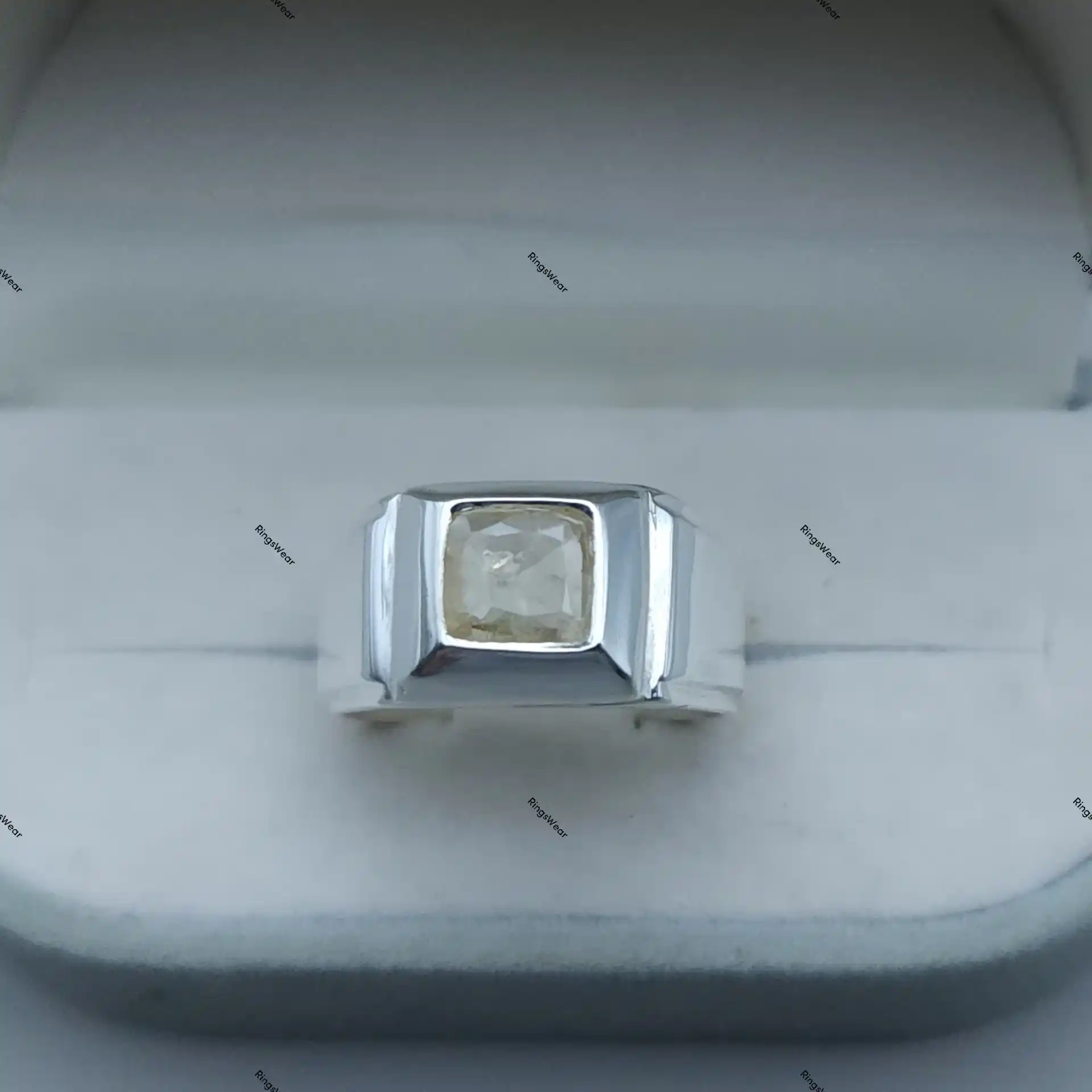 Natural Yellow Sapphire Ceylon Ring For Men In 925 Silver 5 Natural Yellow Sapphire Ceylon Ring For Men In 925 Silver - Image 5