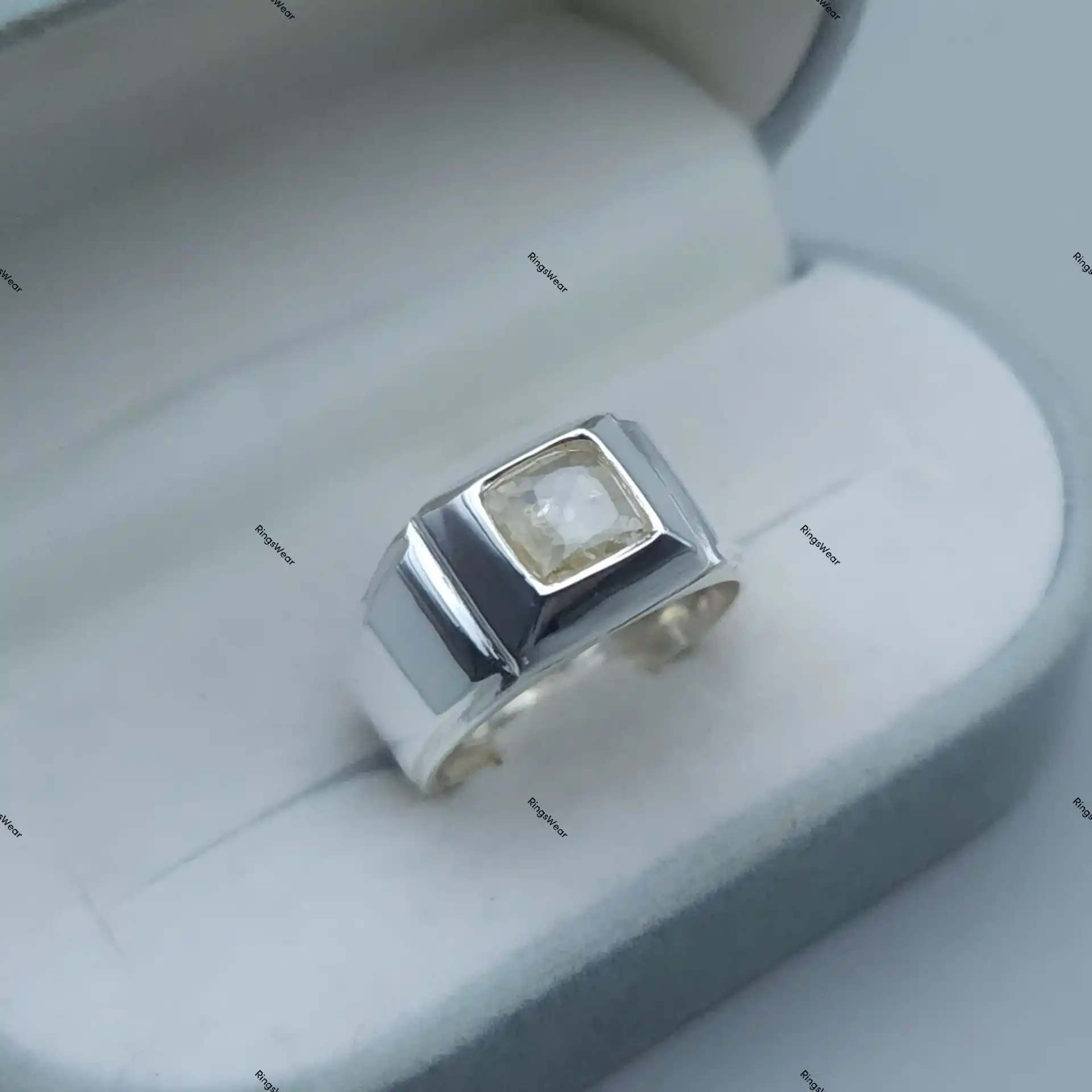 Natural Yellow Sapphire Ceylon Ring For Men In 925 Silver 2 Natural Yellow Sapphire Ceylon