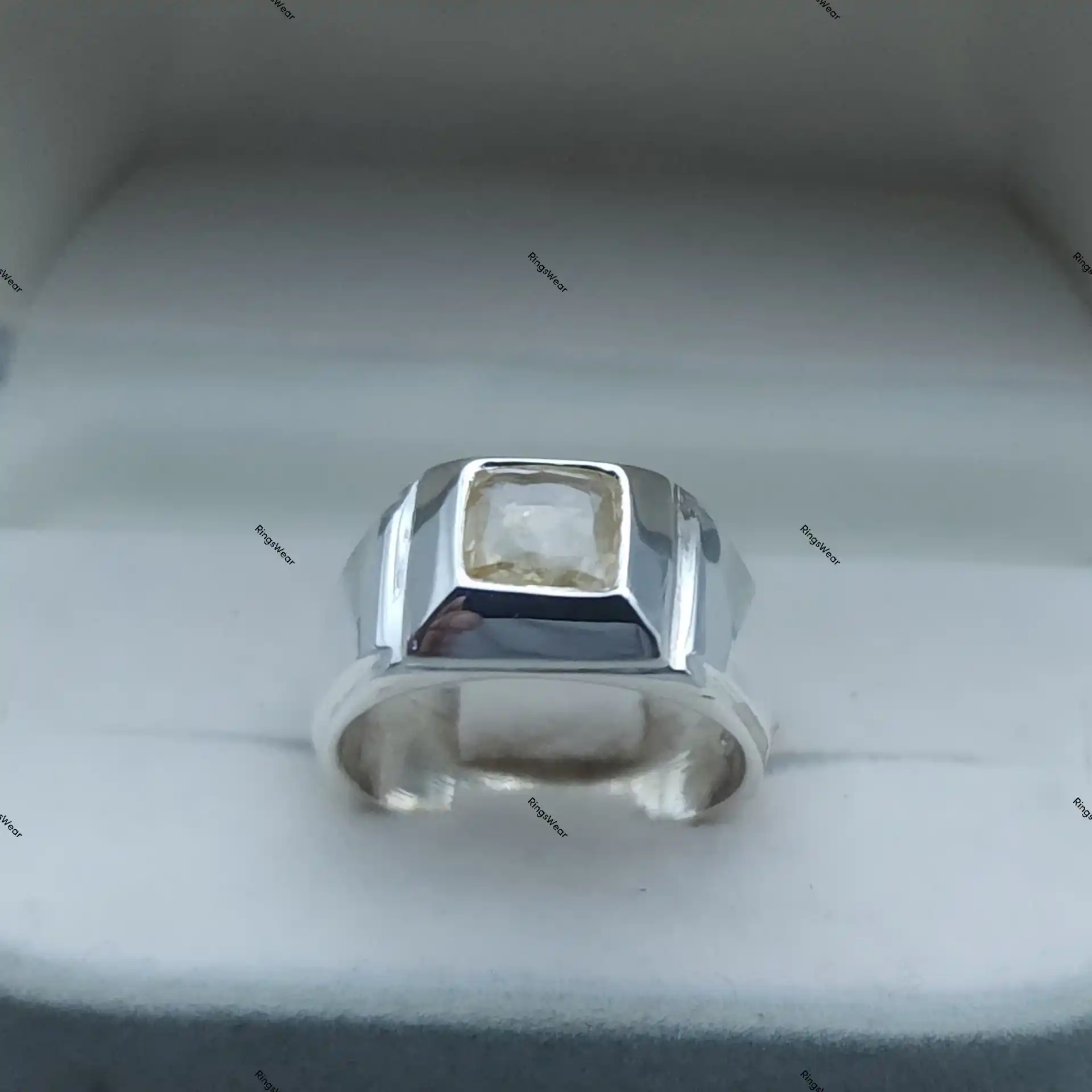 Natural Yellow Sapphire Ceylon Ring For Men In 925 Silver 6 Natural Yellow Sapphire Ceylon Ring For Men In 925 Silver - Image 6