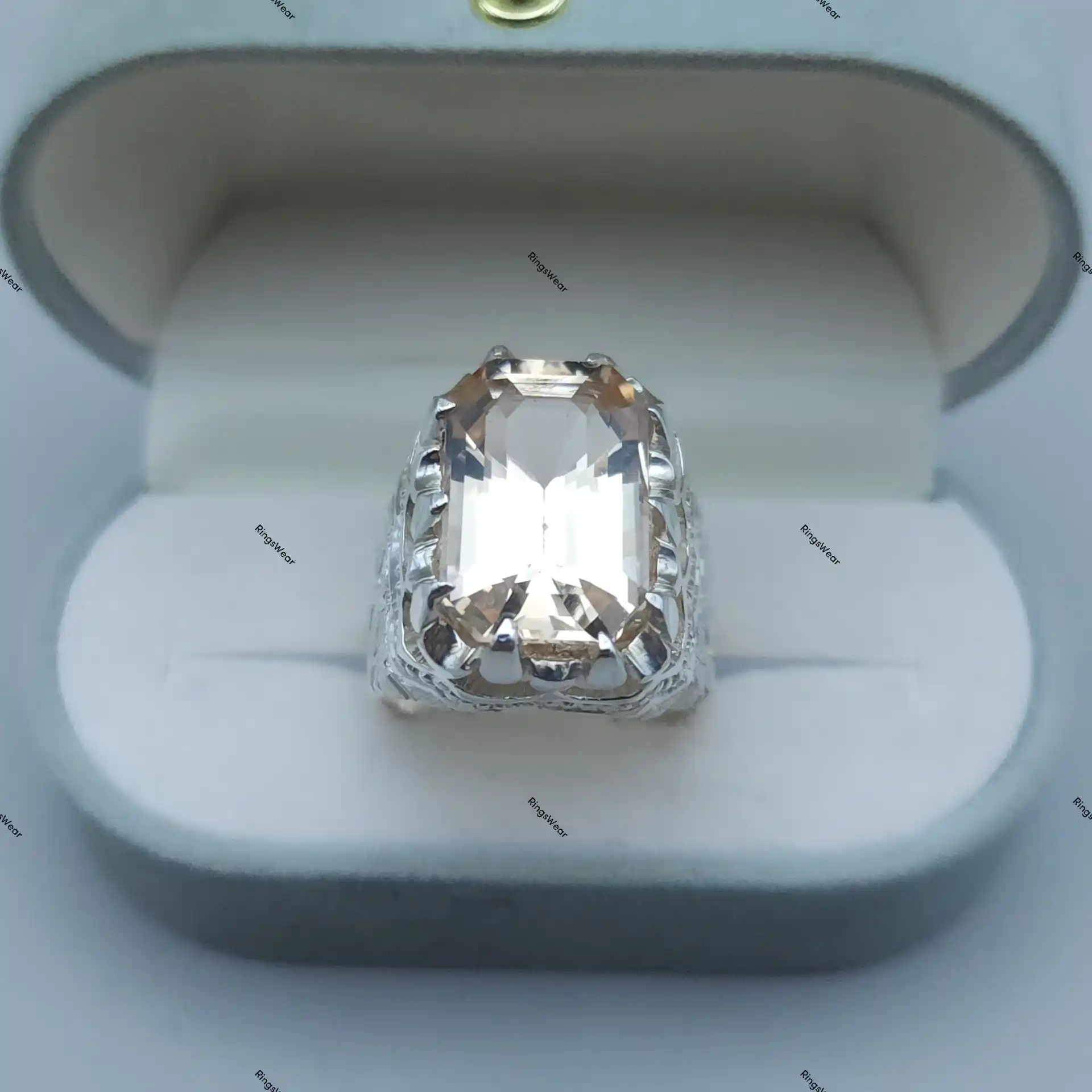 Peach Imperial Topaz Ring Natural Stone 925 Silver 5 Peach Imperial Topaz Ring Natural Stone 925 Silver - Image 5
