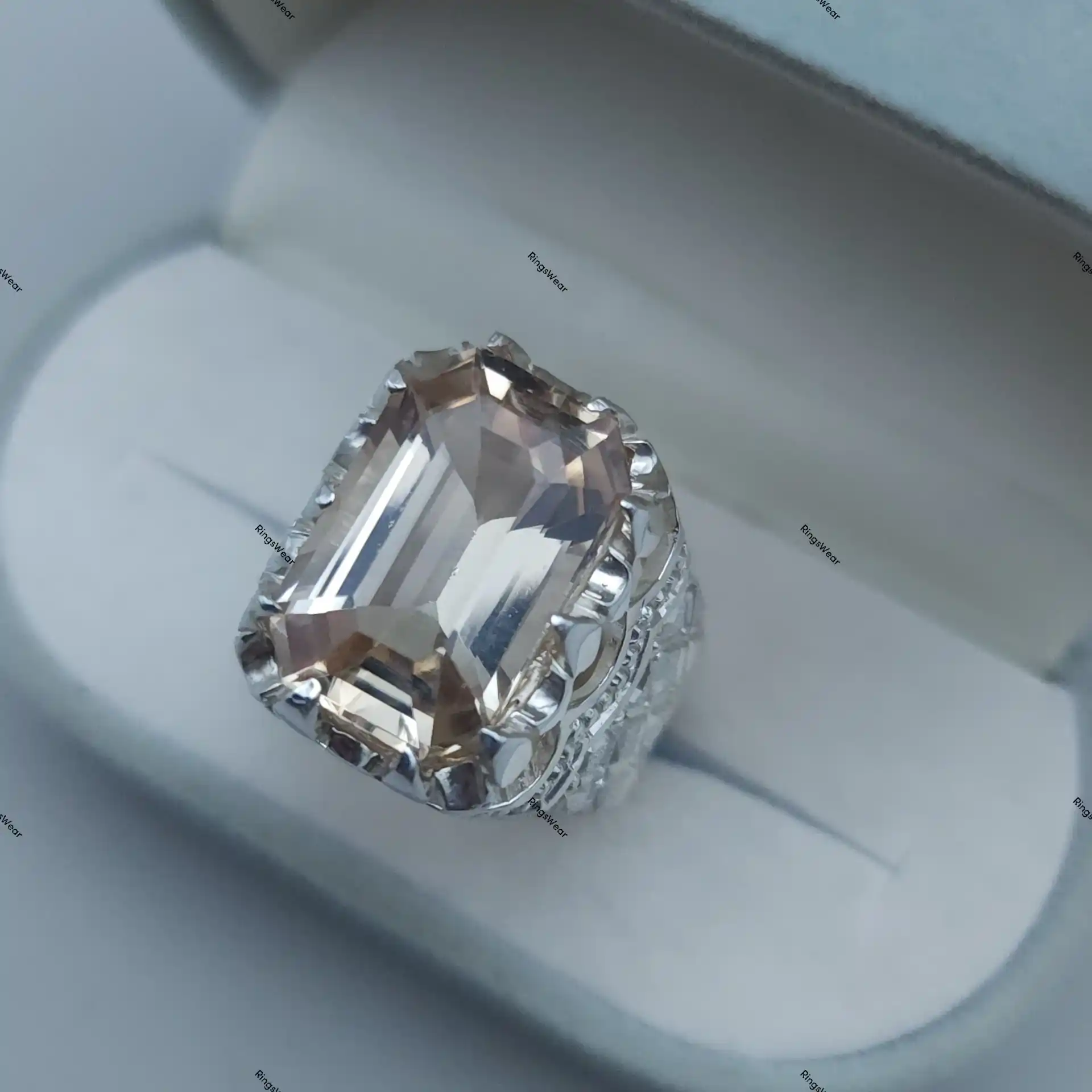 Peach Imperial Topaz Ring Natural Stone 925 Silver 1 Peach Imperial Topaz Ring