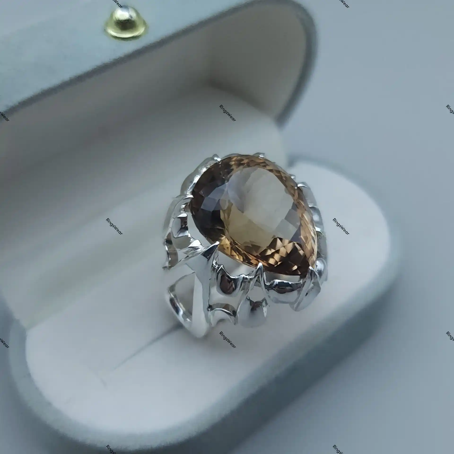 Pear Imperial Topaz Ring Teardrop Champagne Gem In Handmade Silver 4 Pear Imperial Topaz Ring Teardrop Champagne Gem In Handmade Silver - Image 4