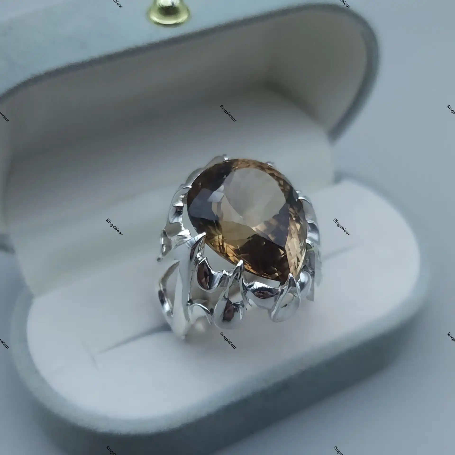Pear Imperial Topaz Ring Teardrop Champagne Gem In Handmade Silver 9 Pear Imperial Topaz Ring Teardrop Champagne Gem In Handmade Silver - Image 9