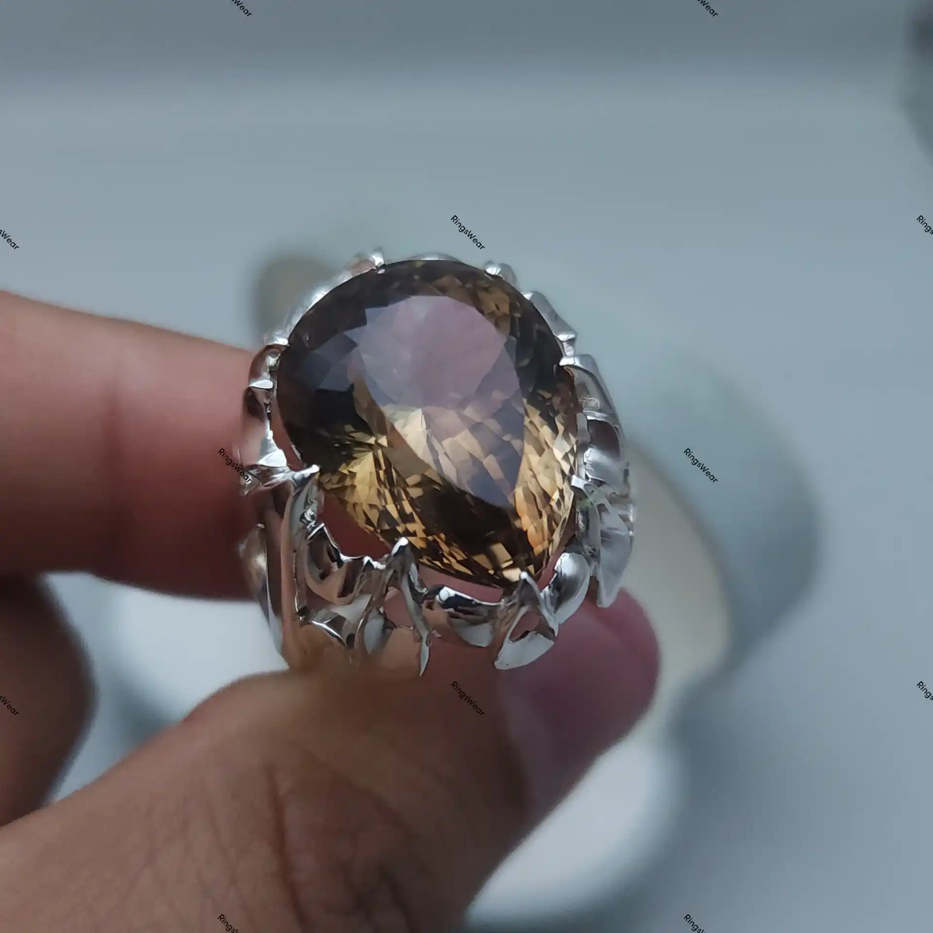 Pear Imperial Topaz Ring Teardrop Champagne Gem In Handmade Silver 10 Pear Imperial Topaz Ring Teardrop Champagne Gem In Handmade Silver - Image 10