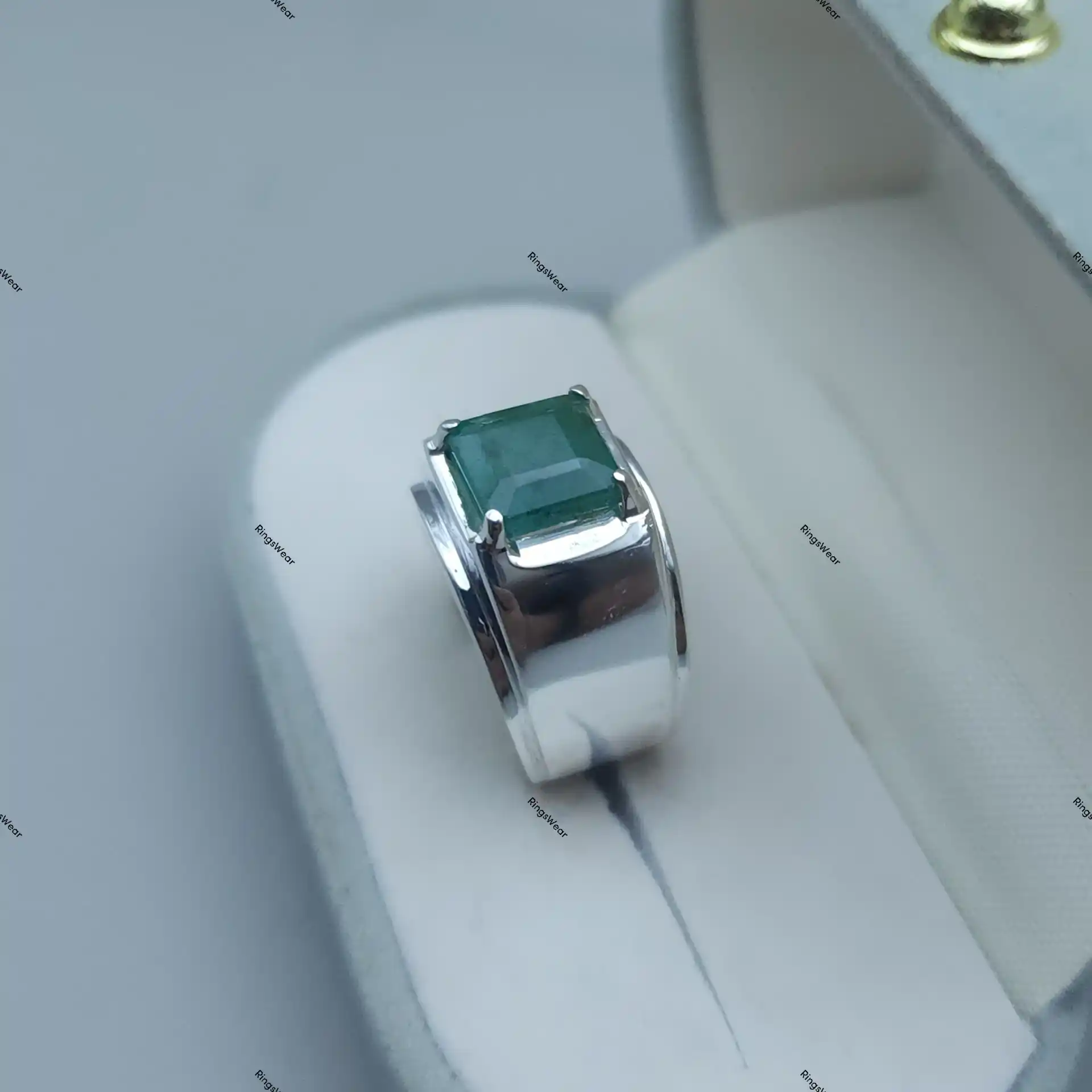 Emerald Statement Ring Natural Green Stone In 925 Silver 5 Emerald Statement Ring Natural Green Stone In 925 Silver - Image 5