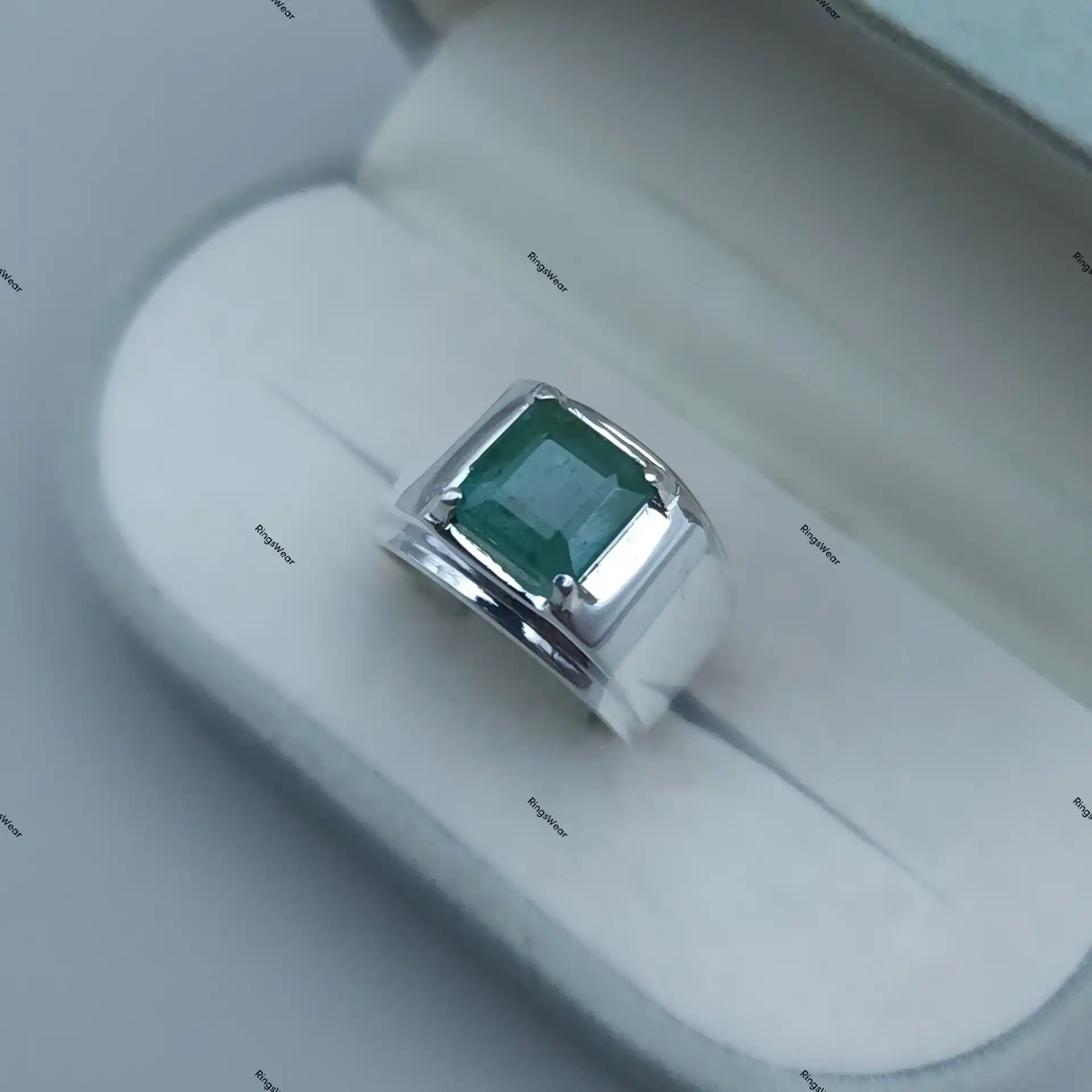 Emerald Statement Ring Natural Green Stone In 925 Silver 3 Emerald Statement Ring Natural Green Stone In 925 Silver - Image 3