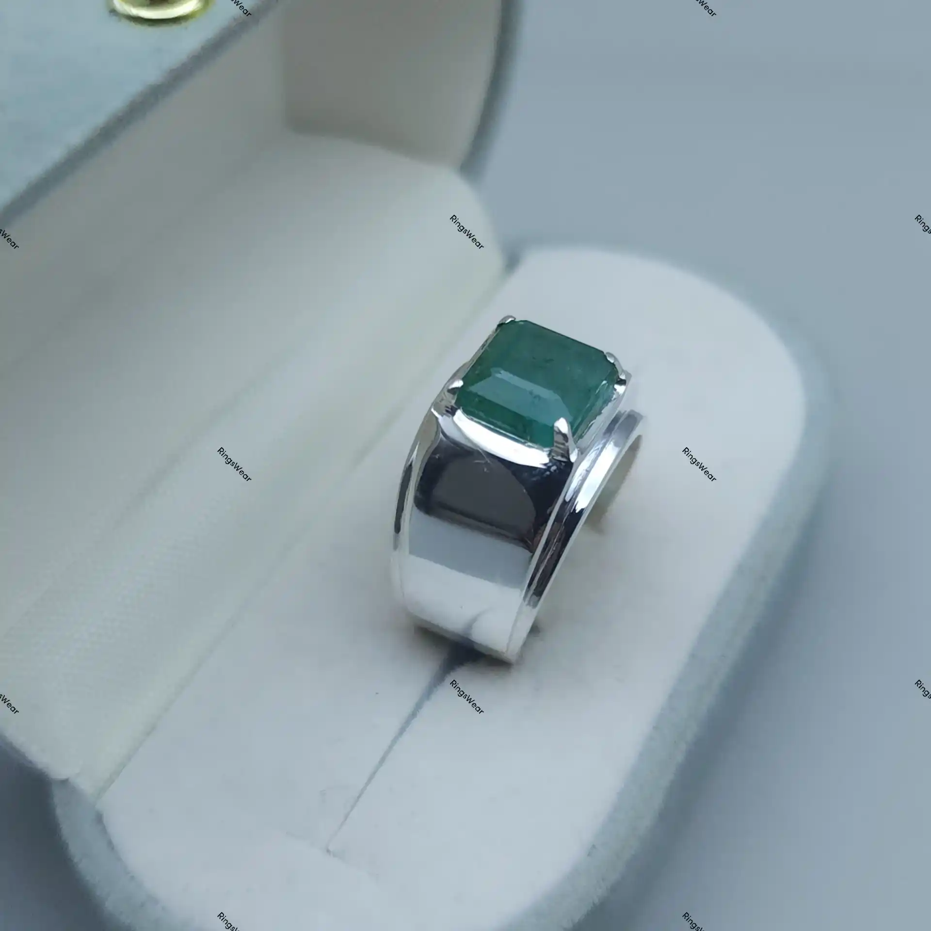 Emerald Statement Ring Natural Green Stone In 925 Silver 2 Emerald Statement Ring Natural Green Stone In 925 Silver - Image 2