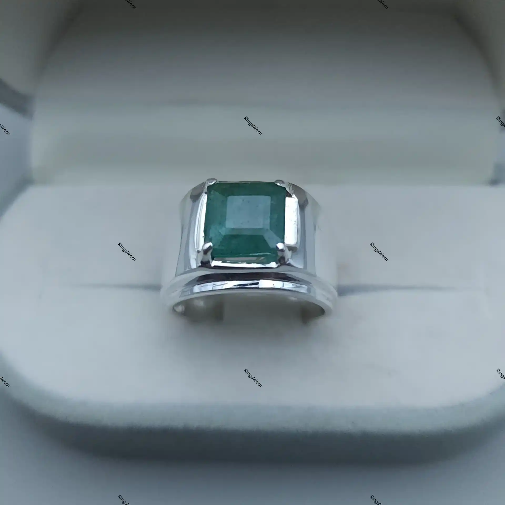 Emerald Statement Ring Natural Green Stone In 925 Silver 6 Emerald Statement Ring Natural Green Stone In 925 Silver - Image 6