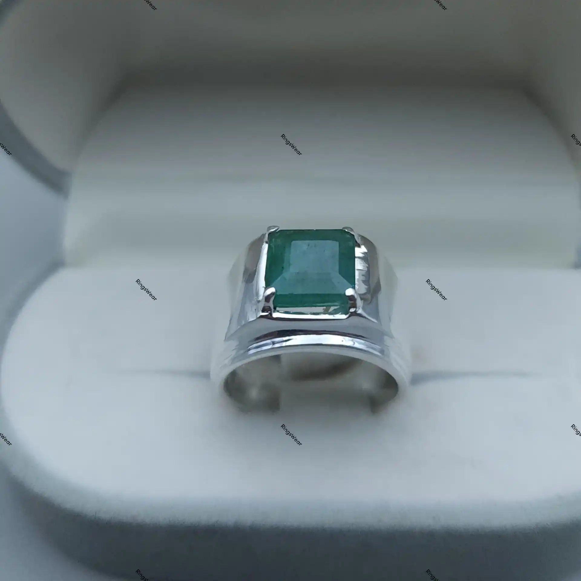 Emerald Statement Ring Natural Green Stone In 925 Silver 7 Emerald Statement Ring Natural Green Stone In 925 Silver - Image 7