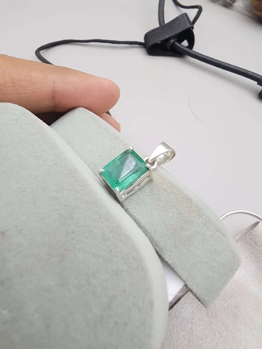 Customer Photo Of A Custom Emerald Sterling Silver Ring From Ringswear